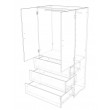 Wardrobe double door with 3 drawers